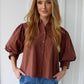 The Delicate Button Down Blouse - Brown
