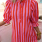 Lover's Lane Striped Dress - Pink/Red