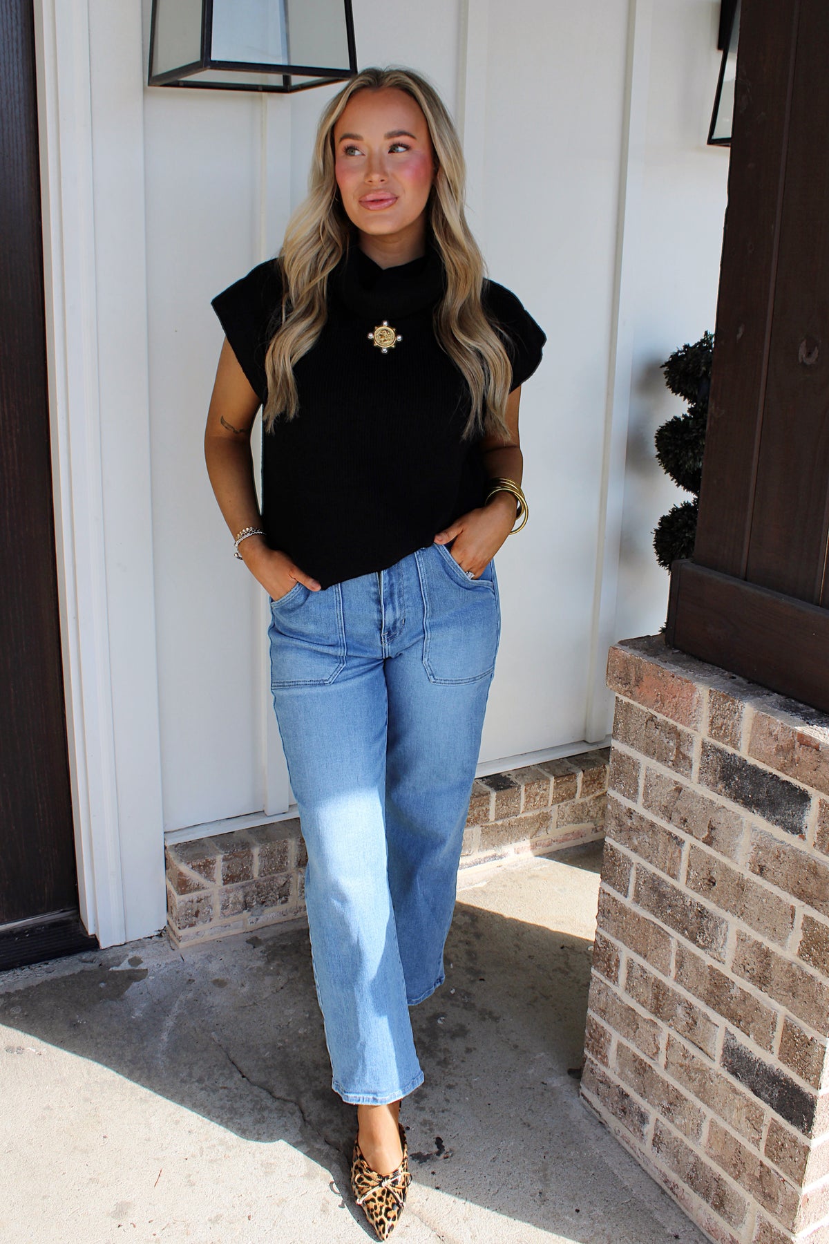 Crisp Morning Knitted Top - Black