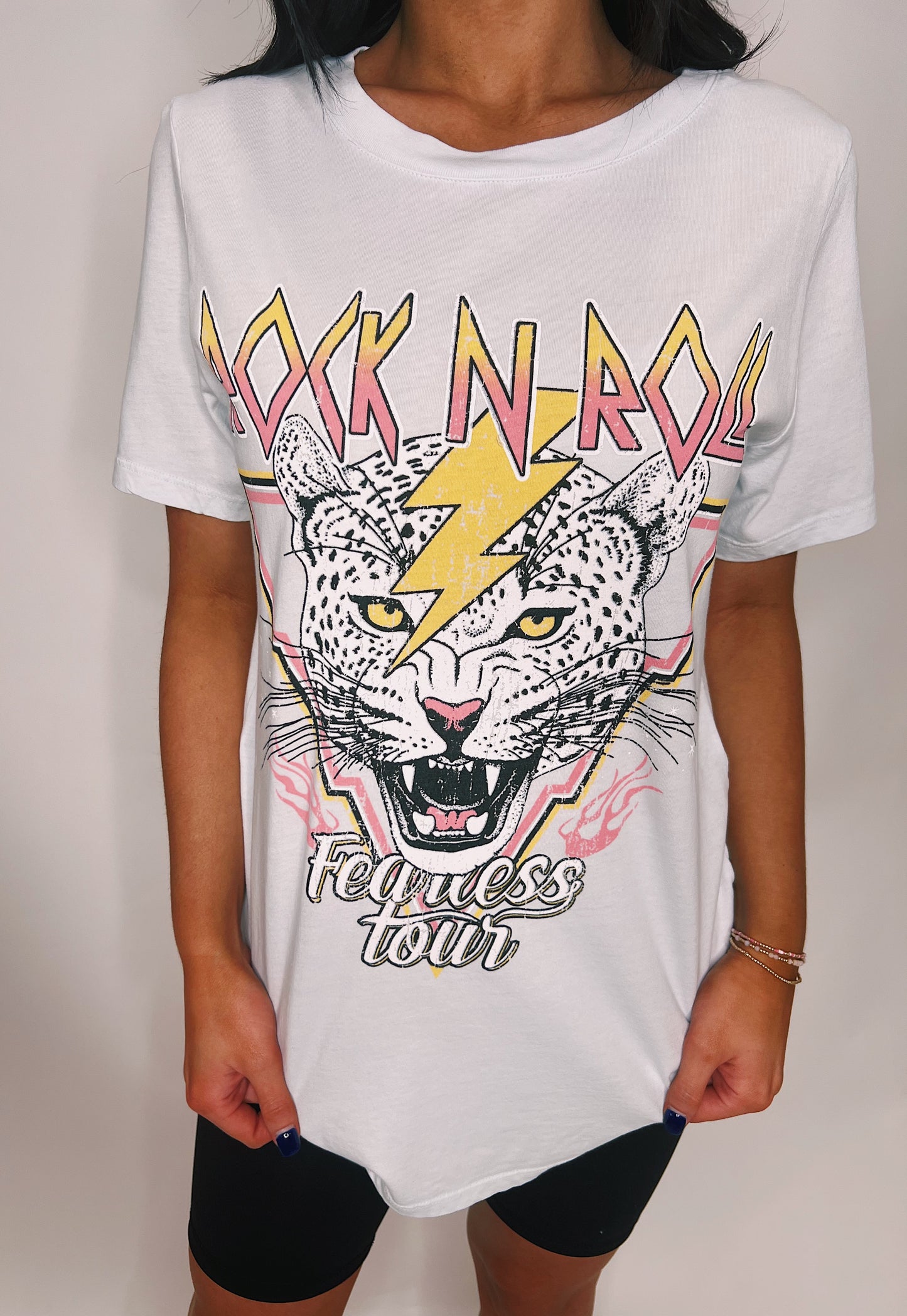 Rock N Roll Leopard Fearless Graphic Tee