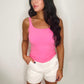 Kennedy Ribbed Tank - Pink