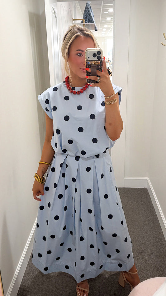 The Graceful Spotted Skirt Set