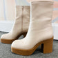 Callie Cream Platform Boots