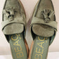 The Tracie Velvet Mule Loafer - Olive