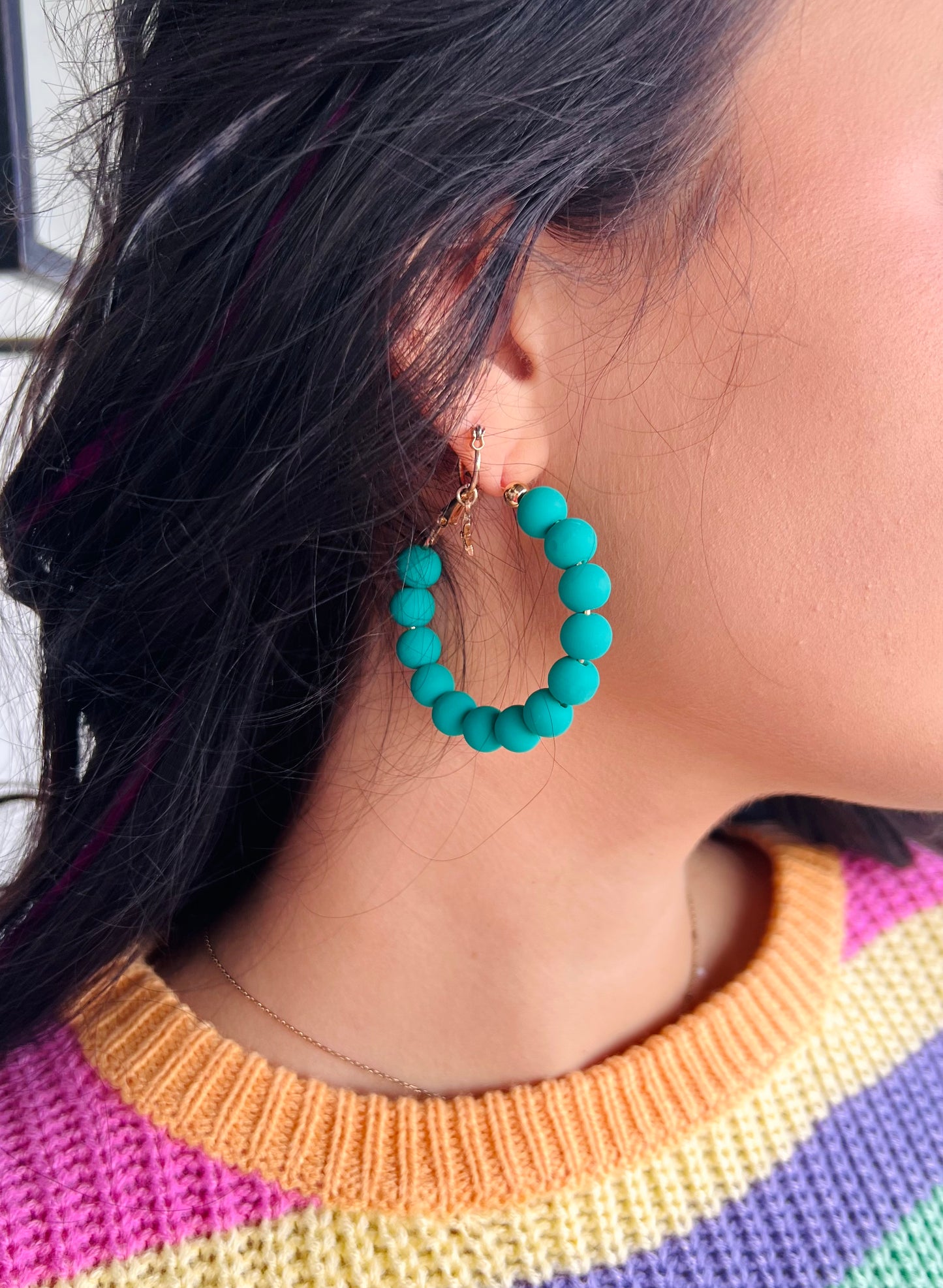 Teal Green Hoop Clay