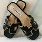 The Bianca Faux Leather Sandal in Black