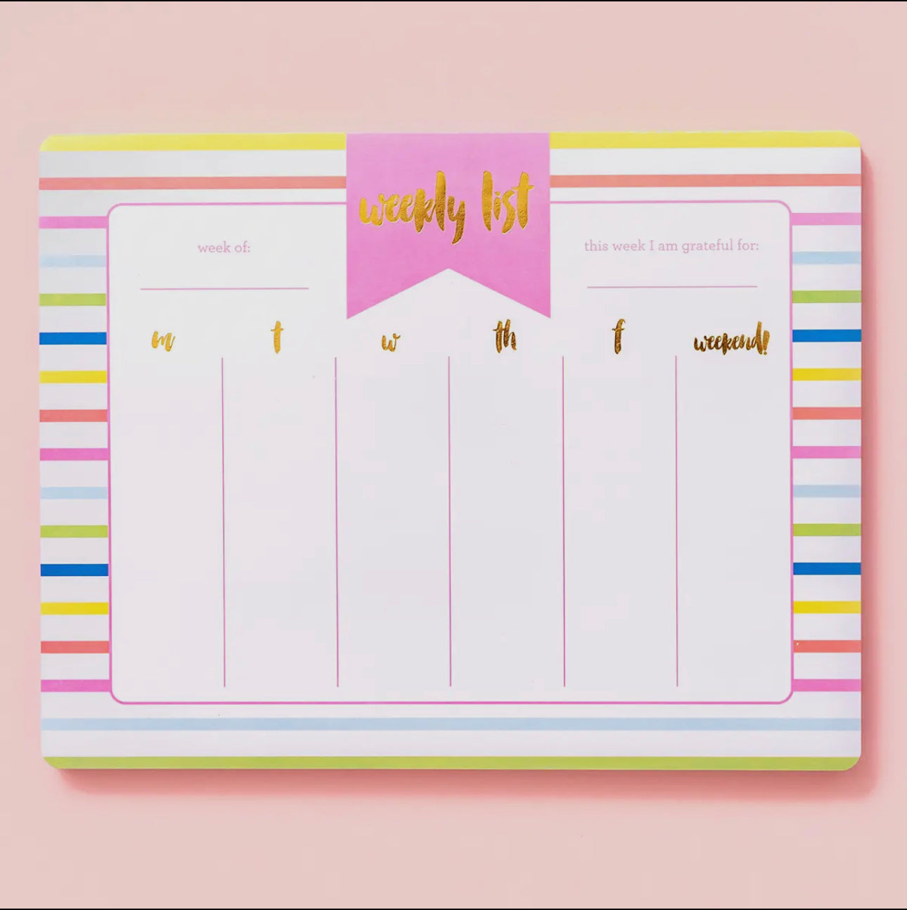 Weekly List Pad Planner