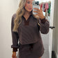 Cocoa Blue Stripe Skort Set