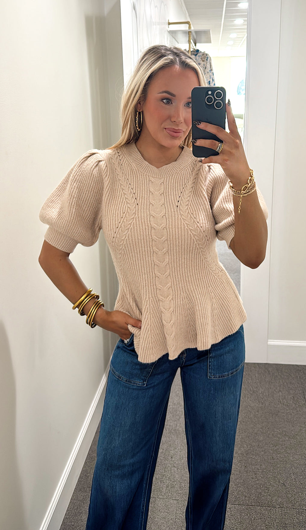 Flared Puff Sleeve Top