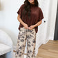 Brown Floral Pants