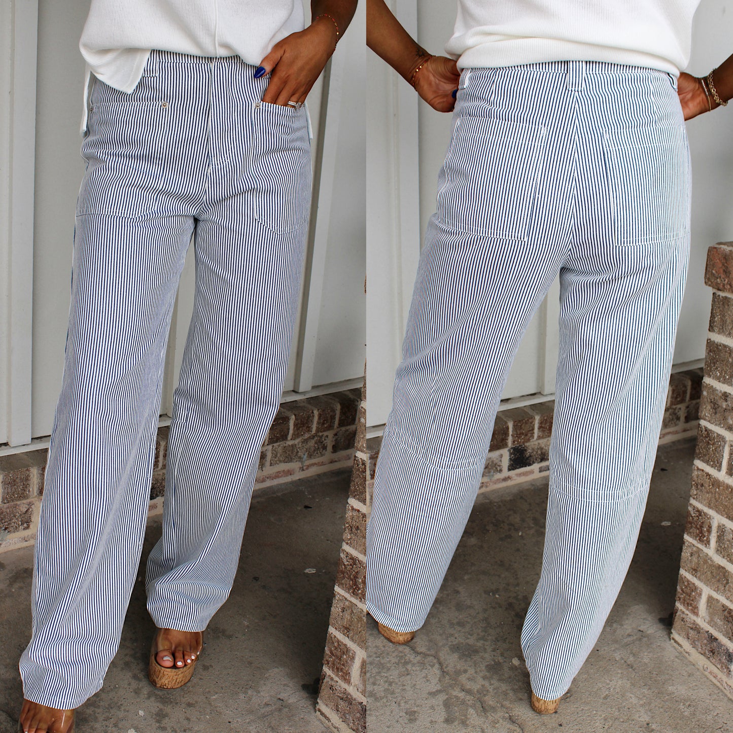 Kylie Pinstripe Pants