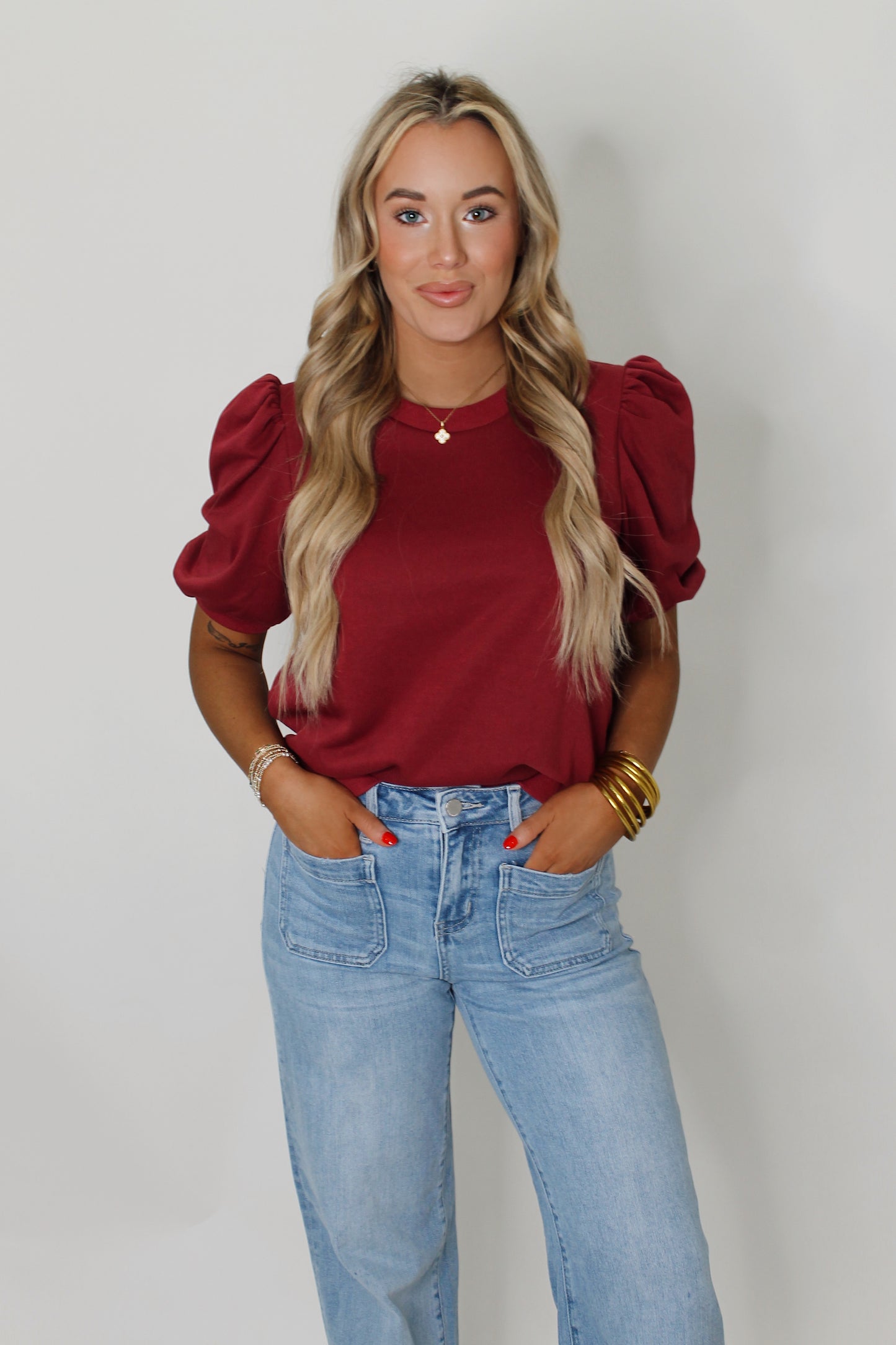 Bistro Cutie Top in Wine