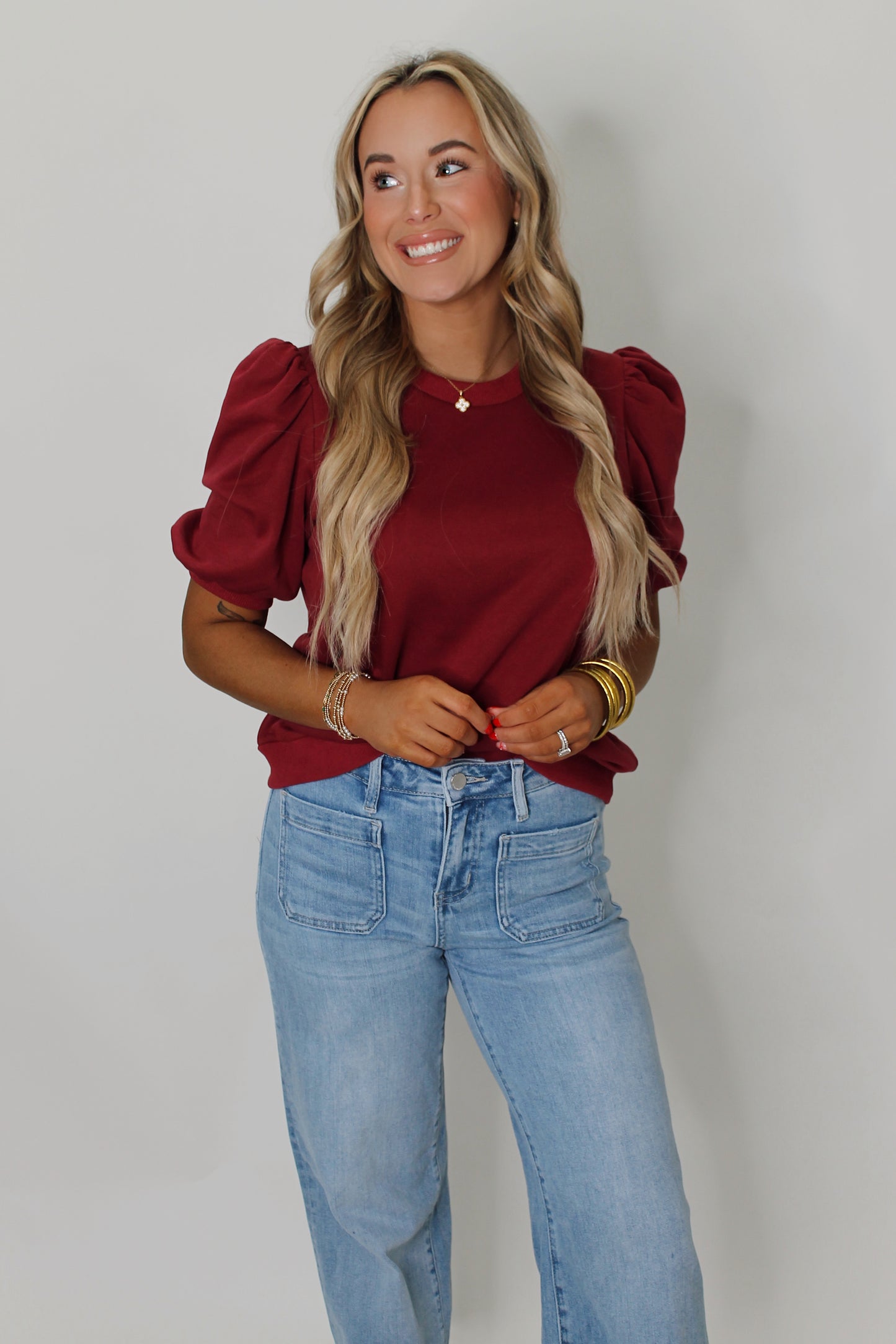 Bistro Cutie Top in Wine