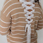 Back Lace Up Knitted Sweater