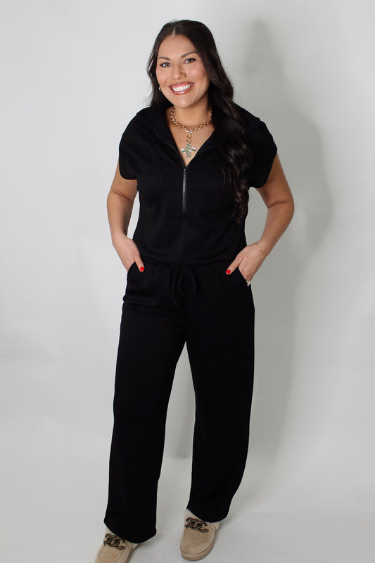 Slow Mornings Jumpsuit in Black