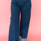 Wide Leg Cuff Denim