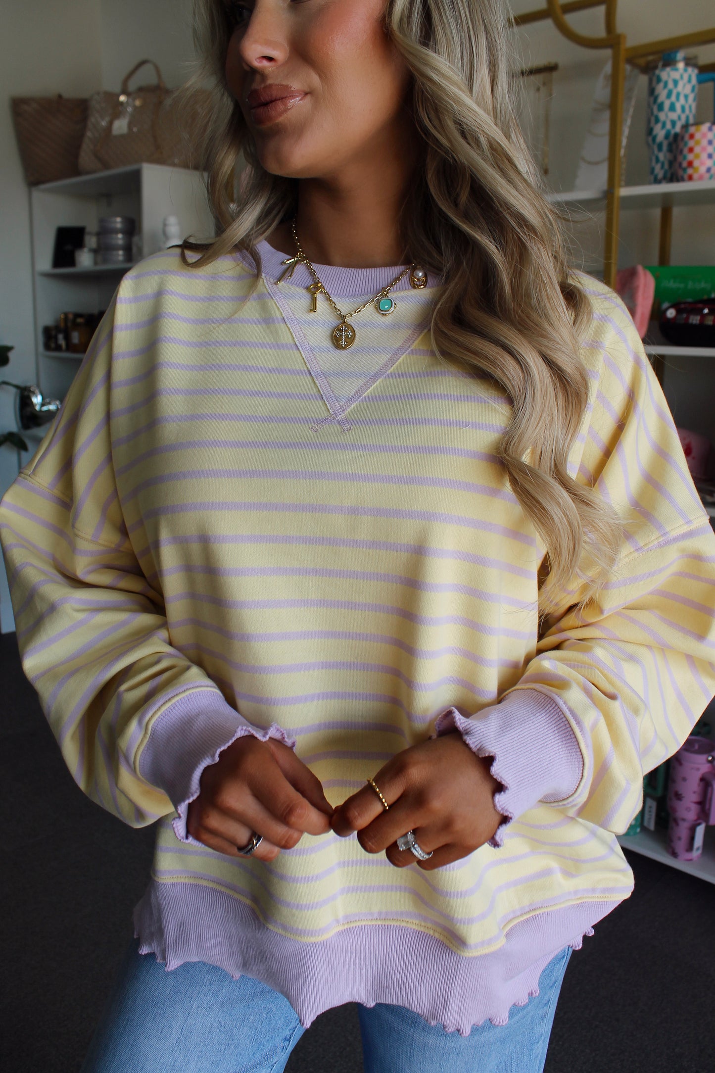 Oversized Terry Top in Lavender