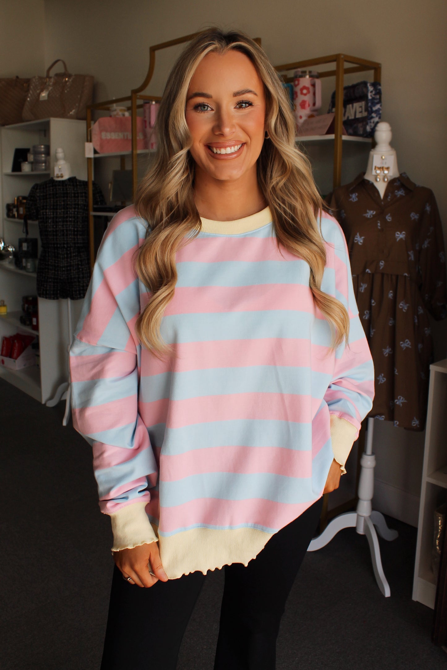 Oversized Terry Top in Pink