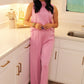 Midtown Chic Pants Set - Pink