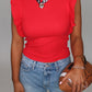 Ruffle Cap Sleeve Top