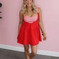 Gingham Dreams Romper - Red