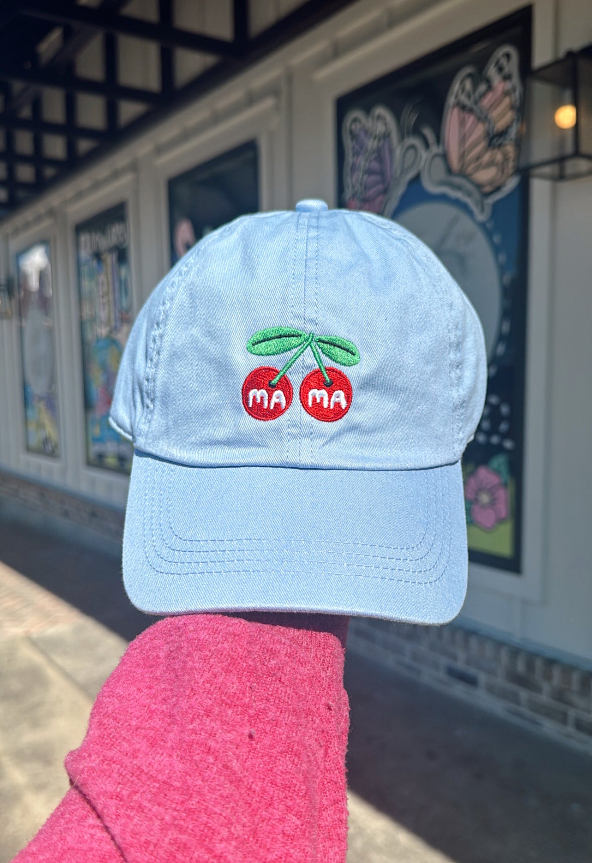 Cherries "Mama" Hat - Blue