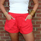 Red Pocket Side Shorts