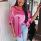 ADRIENNE / Bubblegum Button Down Blouse