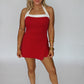 That Girl Romper - Red/White