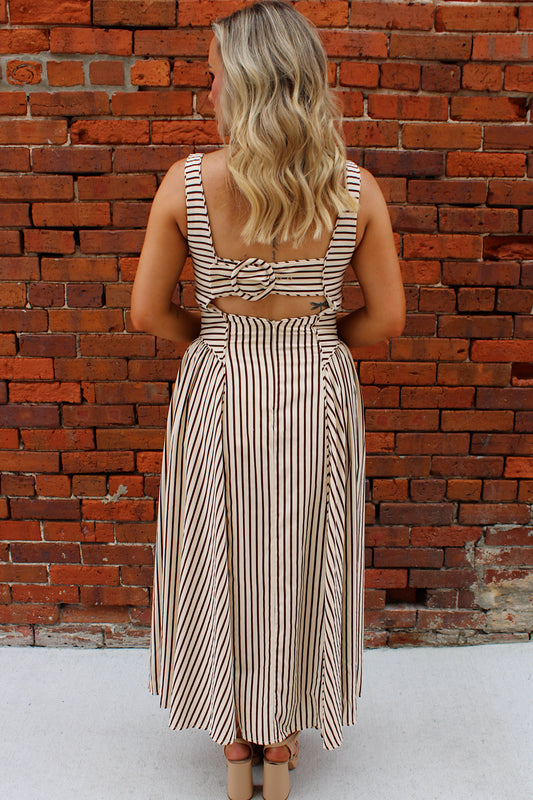 Chestnut Charm Stripe  Midi