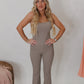 Free To Dream Flare Jumpsuit In Taupe