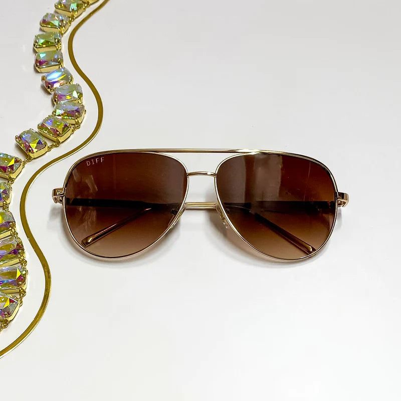 DIFF Eyewear / California Soul - brown and gold