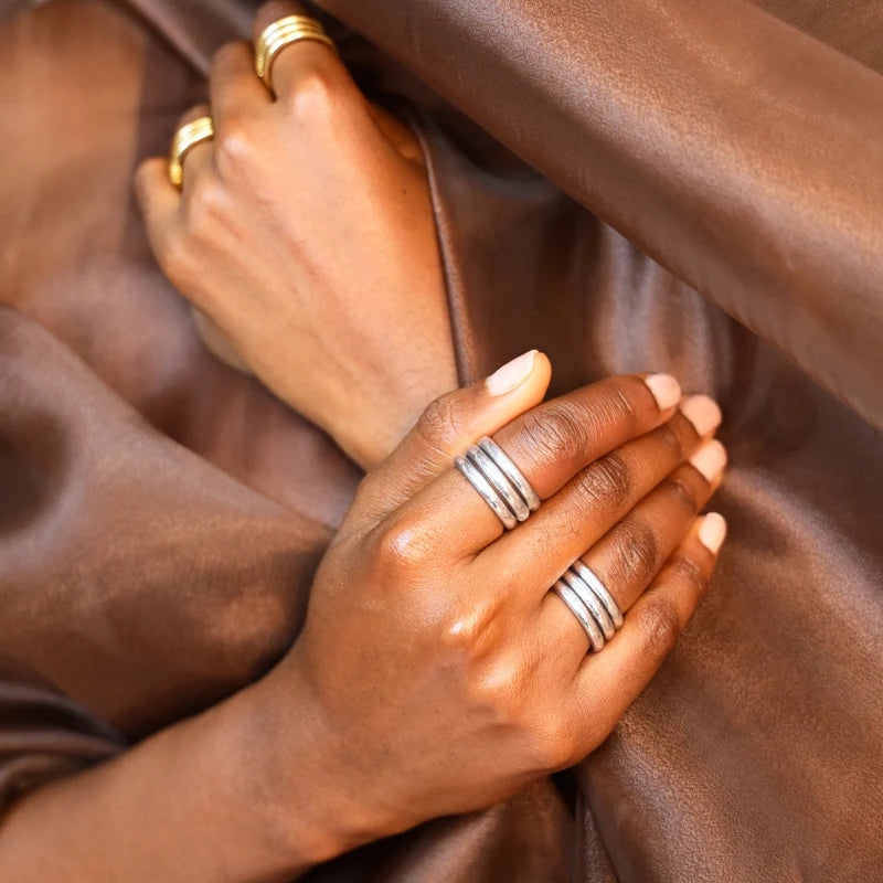BudhaGirl - Silver All Weather Rings (Set of 3)