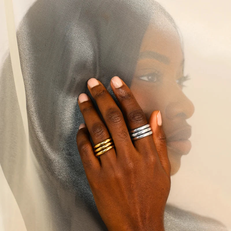 BudhaGirl - Silver All Weather Rings (Set of 3)