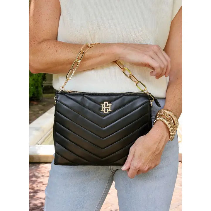 CAROLINE HILL | Black Quilted Ariana Crossbody