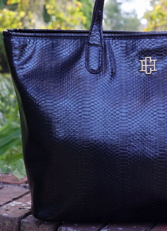 CAROLINE HILL | Black Daniela Large Tote Bag