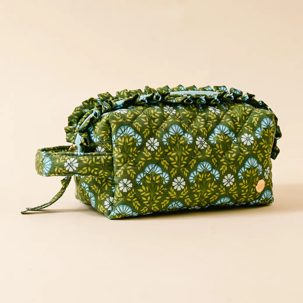 Essentials Quilted Cosmetic Pouch - Everbloom Forest Green