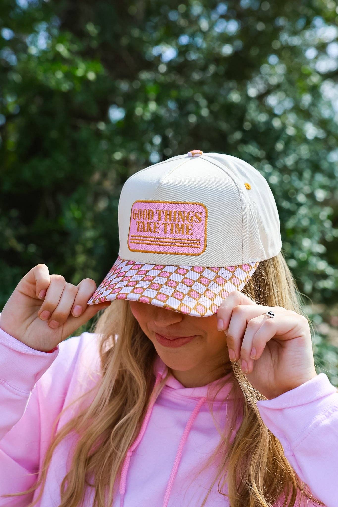 GOOD THINGS TAKE TIME TRUCKER HAT