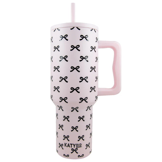 Black & Pink Coquette Bows 38oz Tumbler