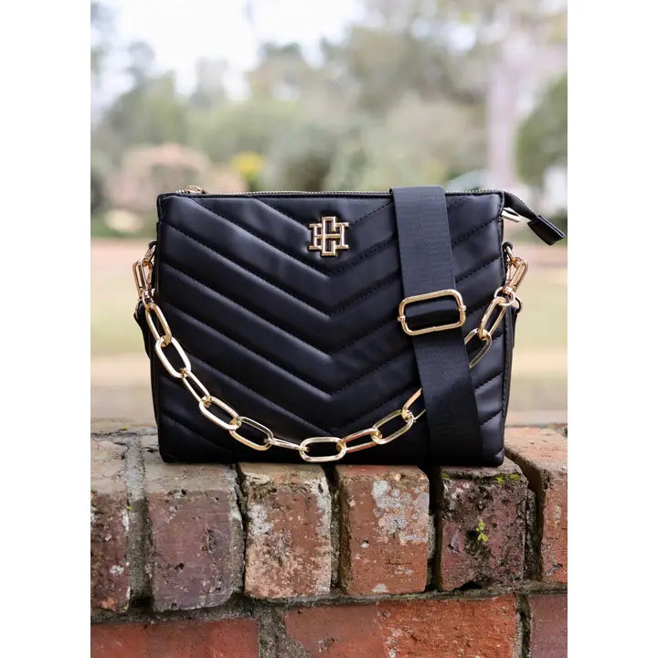 CAROLINE HILL | Black Quilted Ariana Crossbody