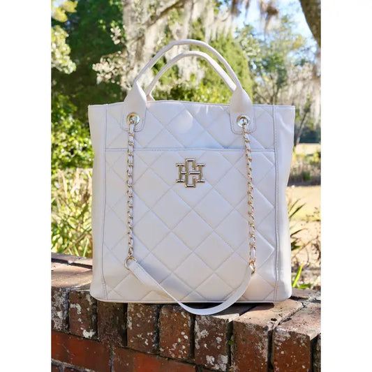 CAROLINE HILL | Cream Quilted Kenzley Tote