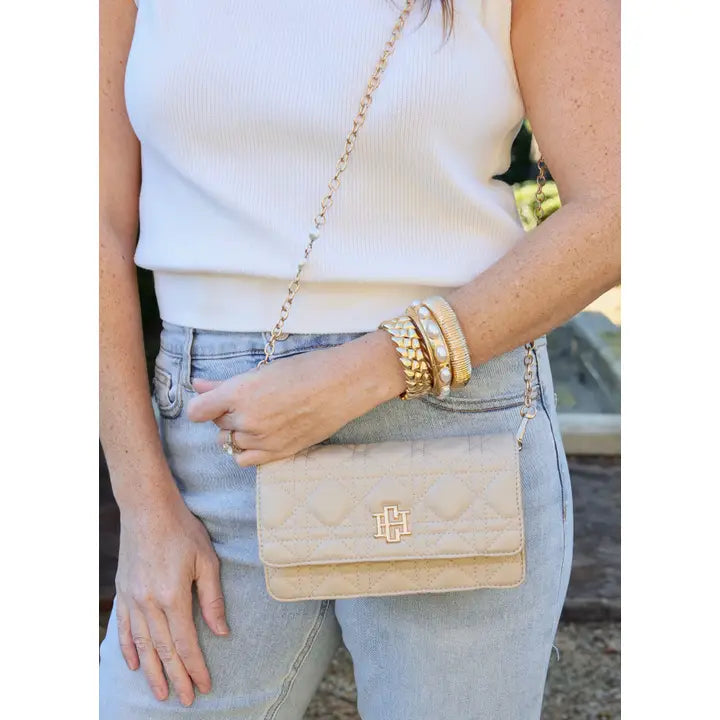 CAROLINE HILL | Nude Quilted Brynleigh Crossbody