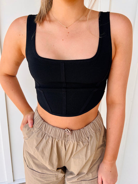 Cropped Square Neck Tank