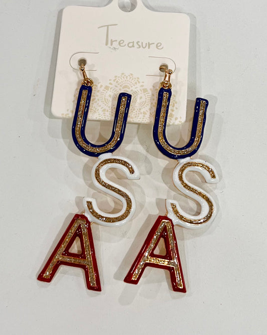 Gold USA Earrings