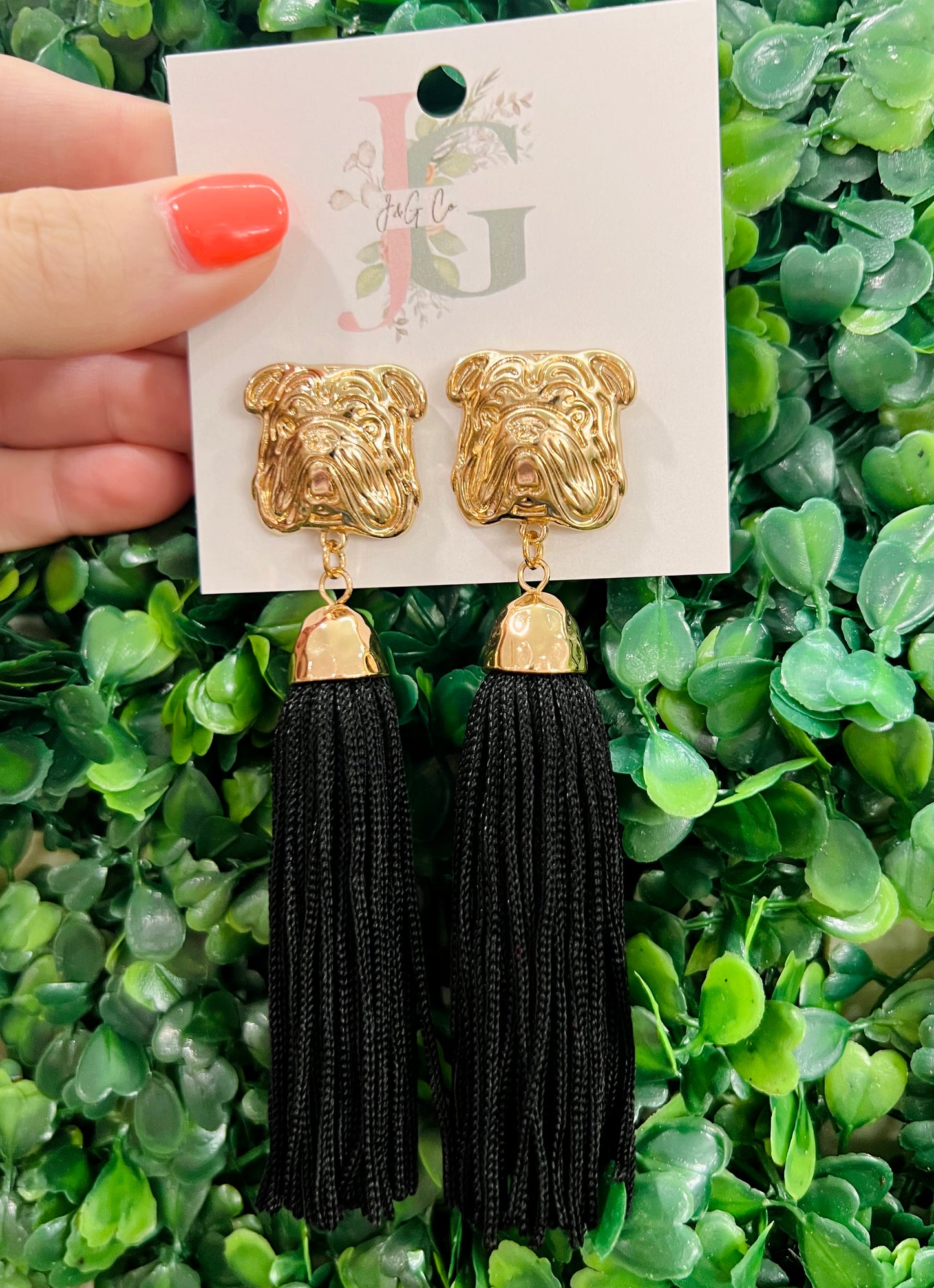 Bulldog Tassel Earrings