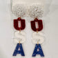 USA Pom Earrings