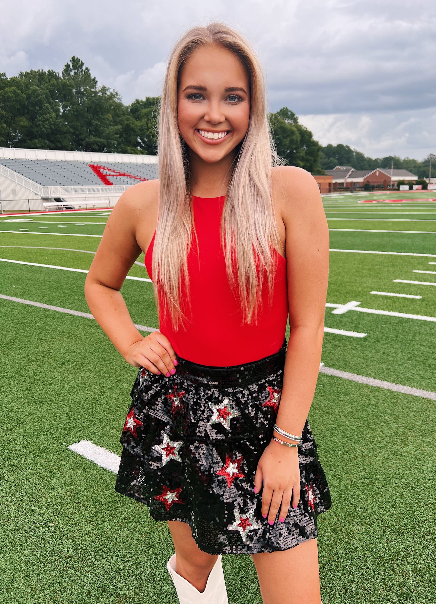 Star Sequin Game Day Mini Skirt