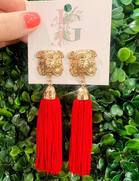 Bulldog Tassel Earrings