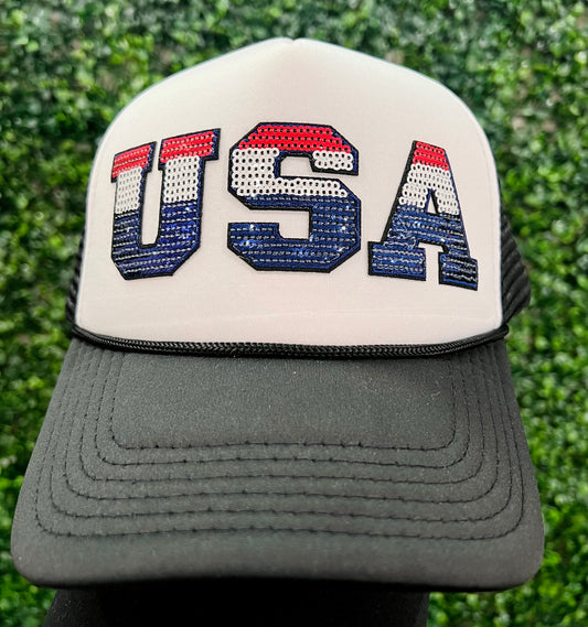 USA Sequin Trucker Hat
