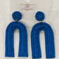 Beaded Arch Earrings in Blue